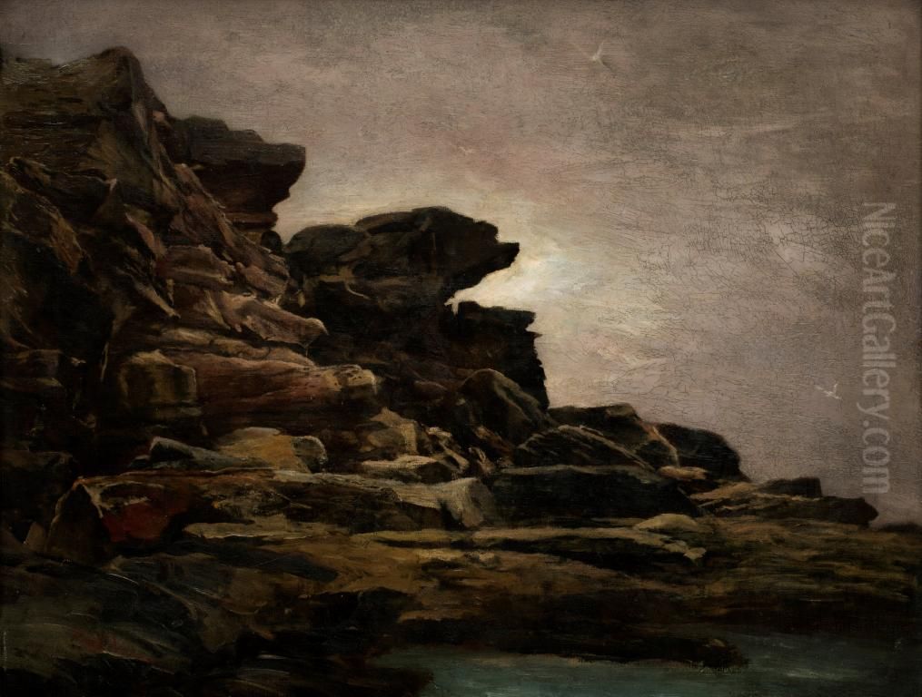 Rocks at Bondi Oil Painting by Petrus van der Velden
