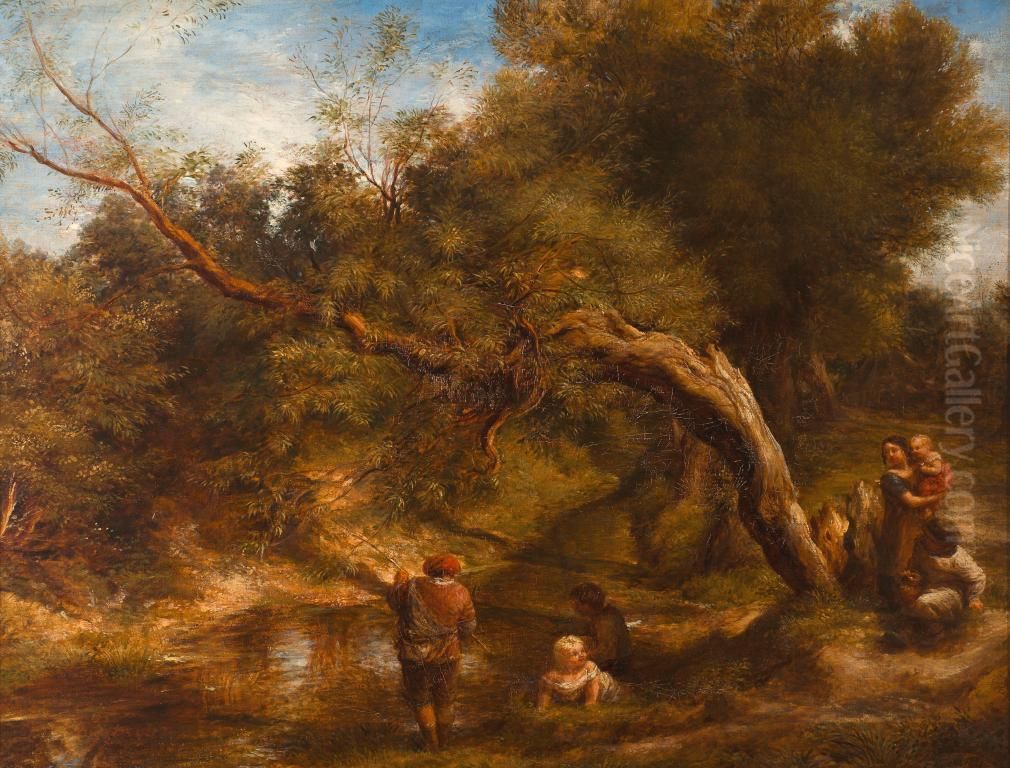 The Fishing Party Oil Painting by John Linnell
