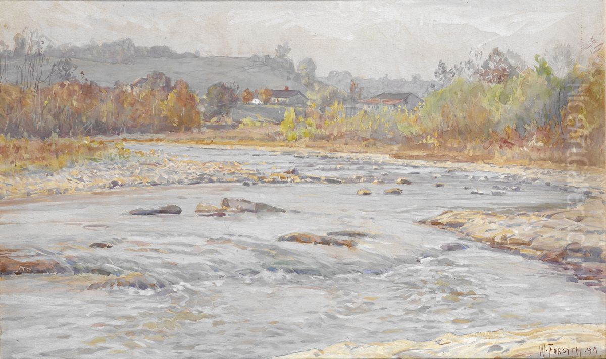 Whitewater Rapids Oil Painting by William J. Forsyth