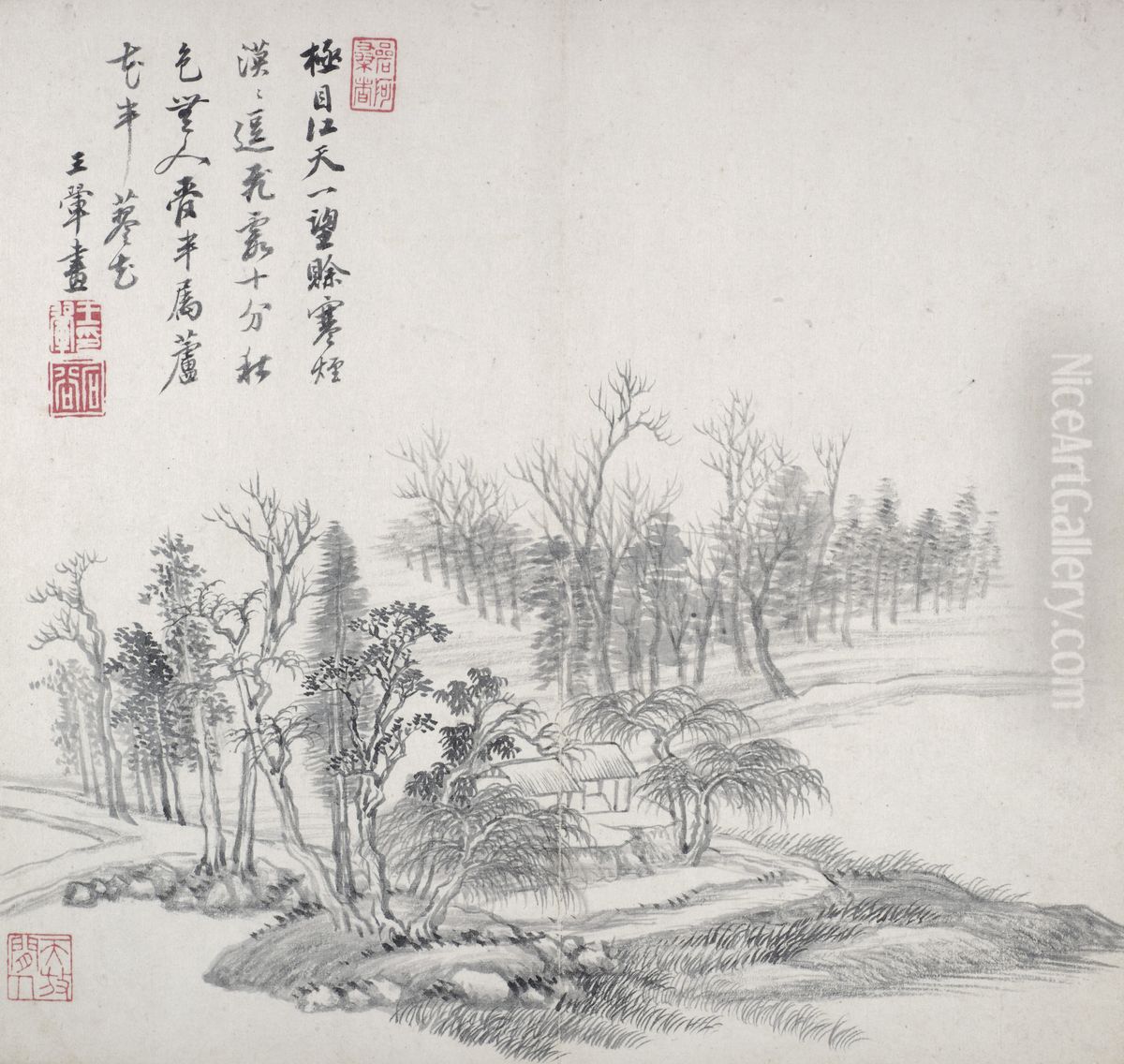 album after old masters and poems Oil Painting by Wang Hui