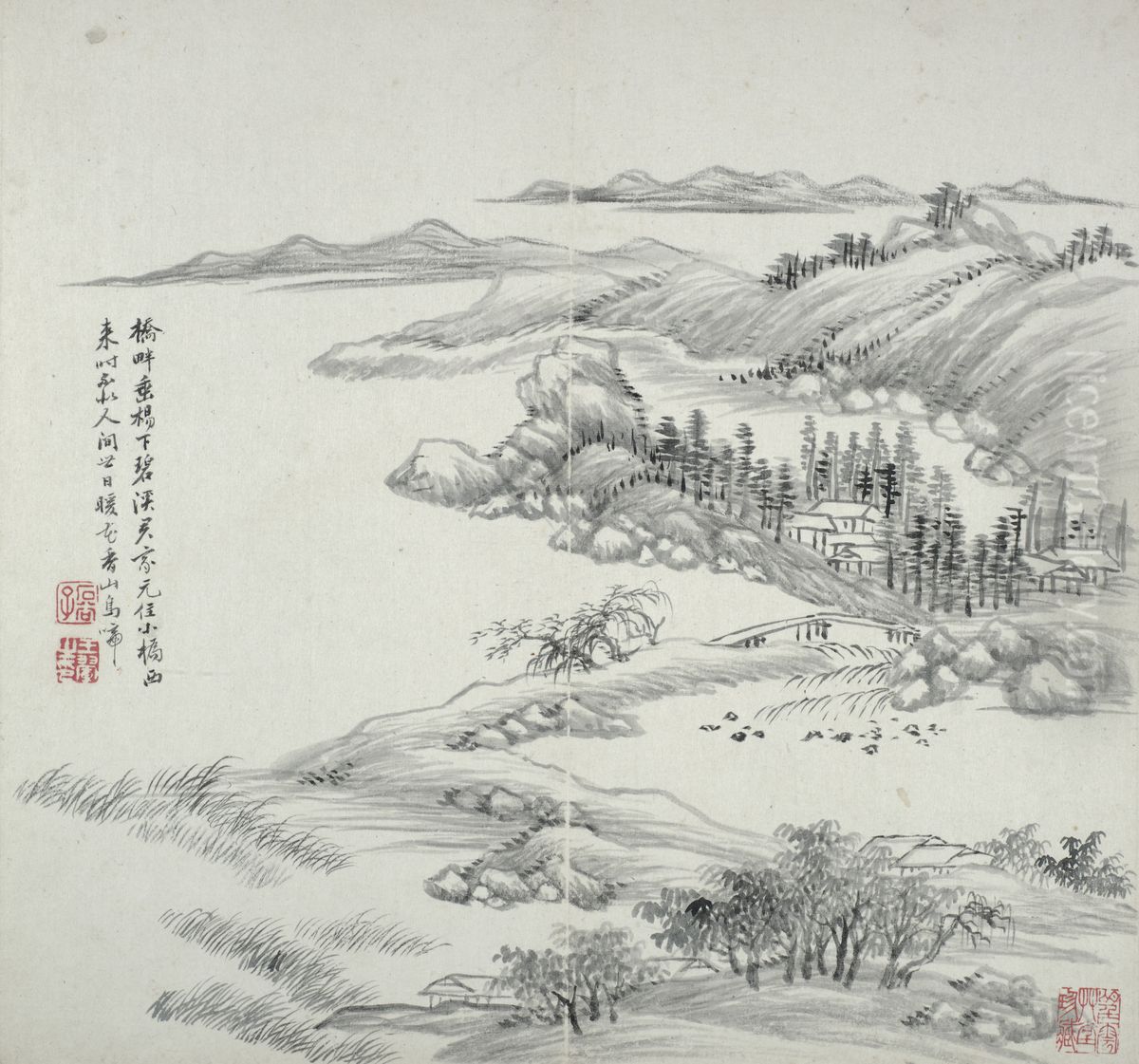 album after old masters and poems Oil Painting by Wang Hui