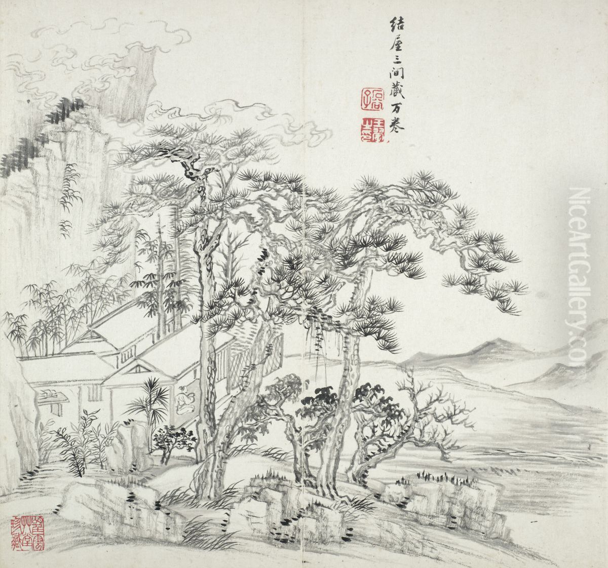 album after old masters and poems Oil Painting by Wang Hui