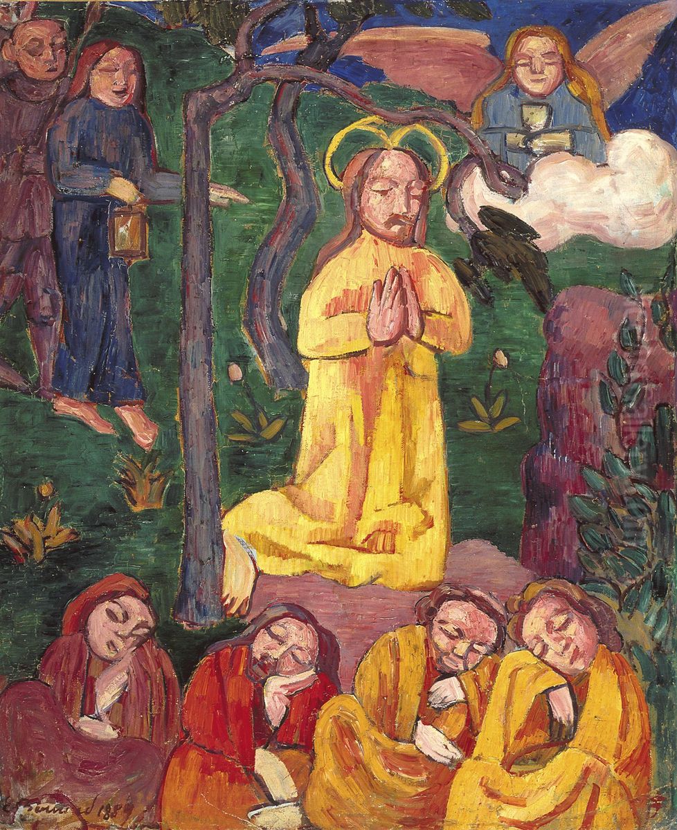 Yellow Christ Oil Painting by Emile Bernard