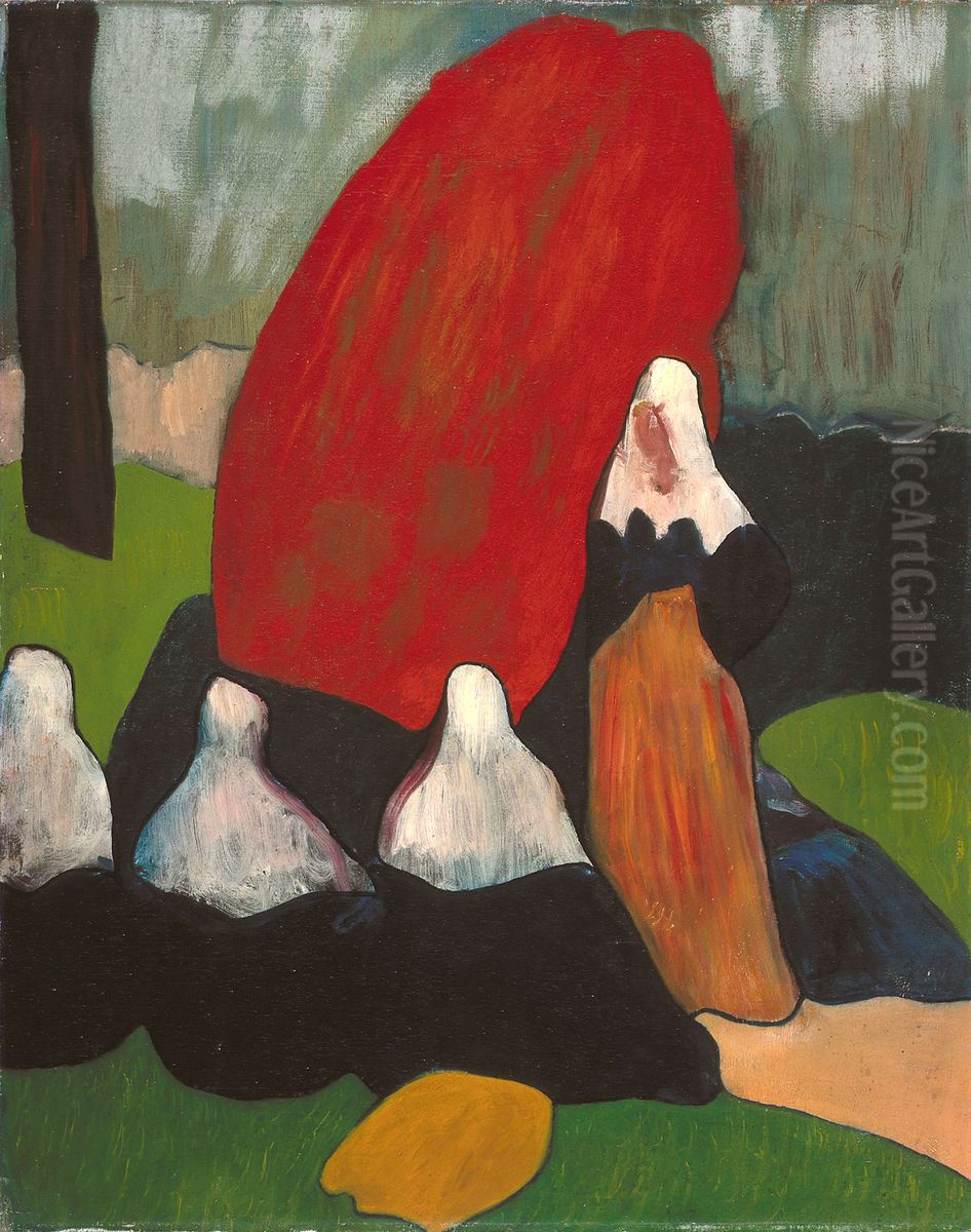 Breton Women with Seaweed. Oil Painting by Emile Bernard