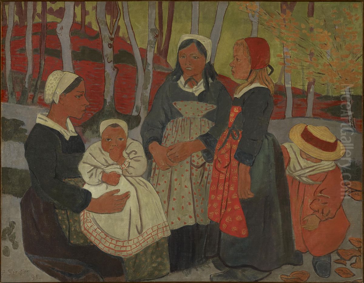 Bretons in the Forest of Huelgoat Oil Painting by Paul Serusier