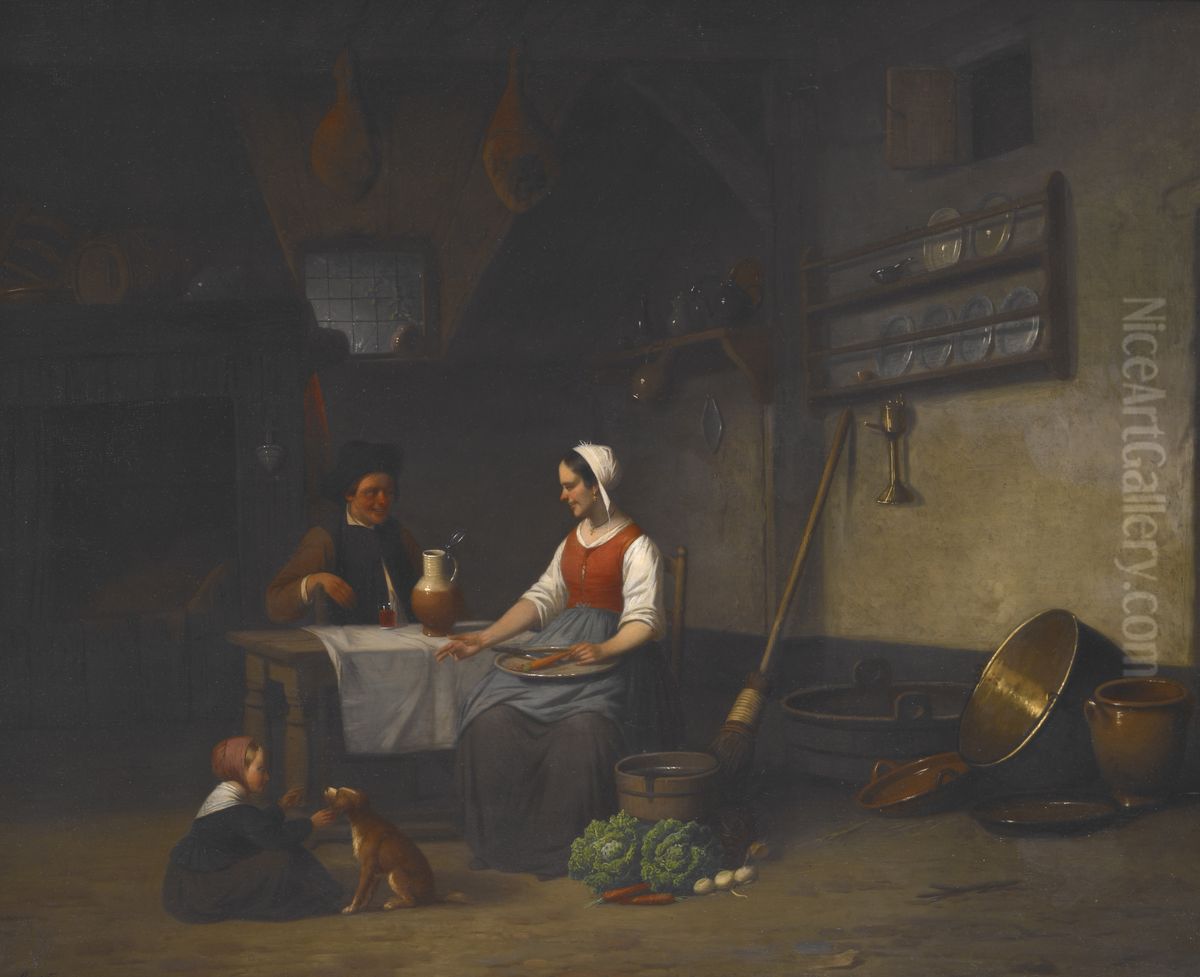 Interior Scene Oil Painting by Charles Venneman