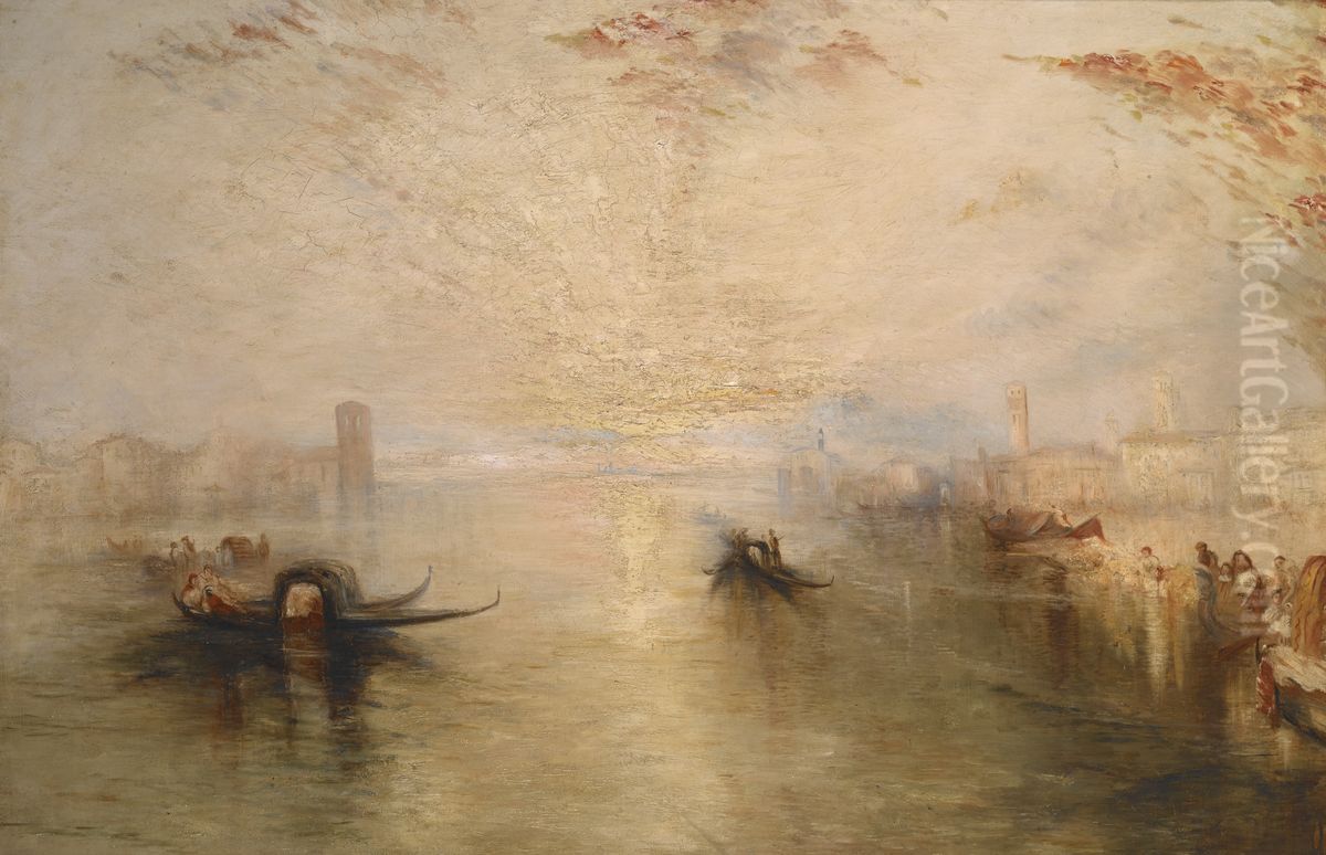 San Benedetto Looking Toward Fusina (after Turner) Oil Painting by James Baker Pyne