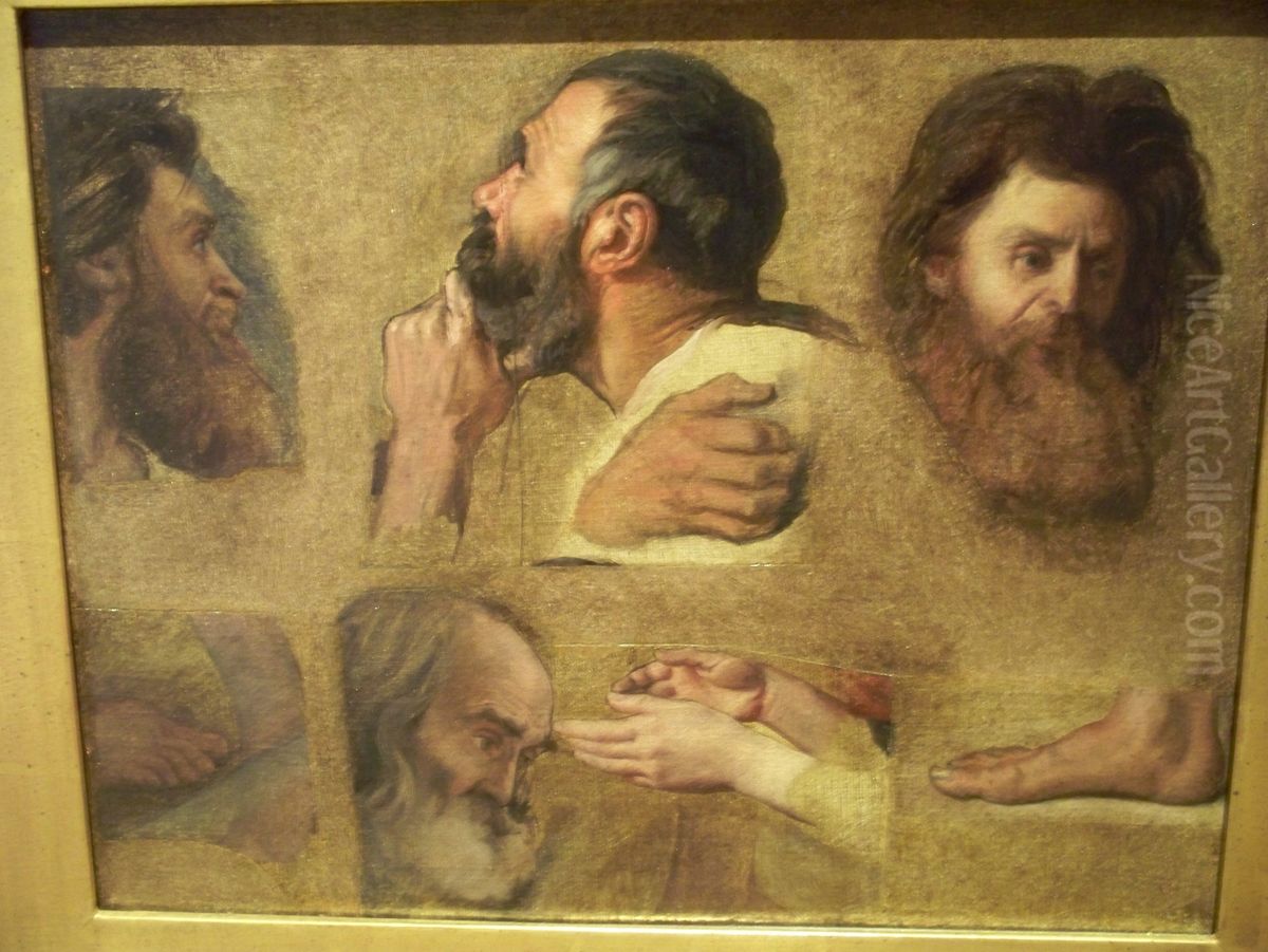 Studies for Jesus among the Doctors Oil Painting by Jean Auguste Dominique Ingres