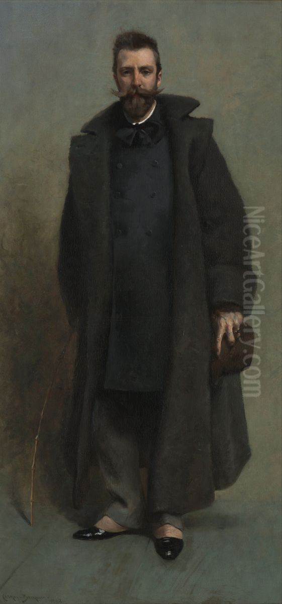 Portrait of William Merritt Chase Oil Painting by James Carroll Beckwith