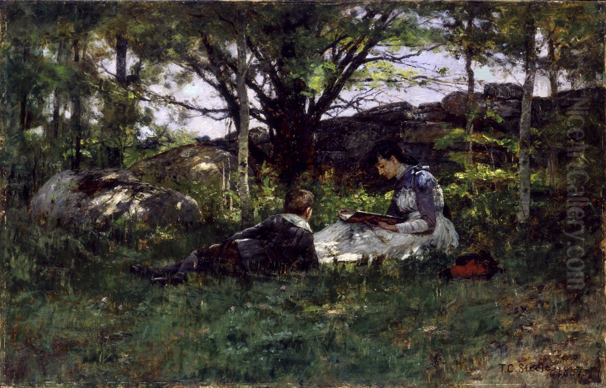 A June Idyl Oil Painting by Theodore Clement Steele A June Idyl Oil Painting by Theodore Clement Steele