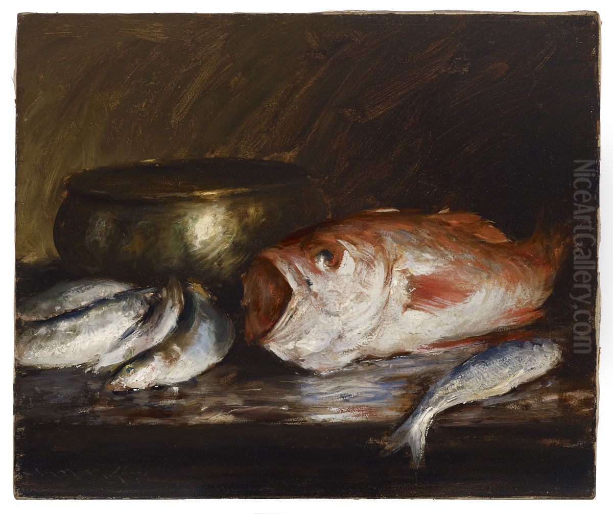 Red Snapper Oil Painting by William Merritt Chase
