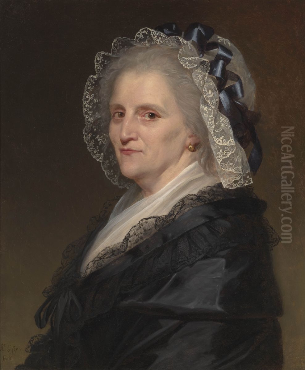 Portrait of an Elderly Woman Oil Painting by Robert Lefevre
