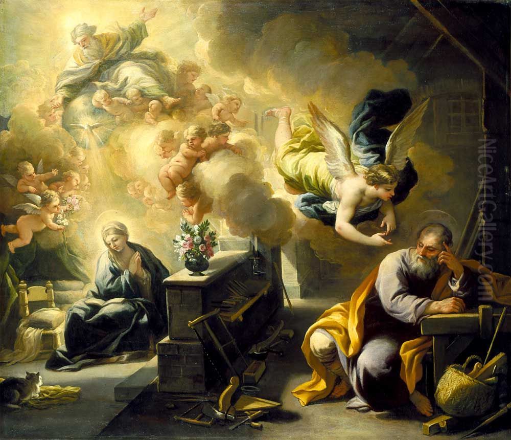 The Dream of St. Joseph Oil Painting by Luca Giordano