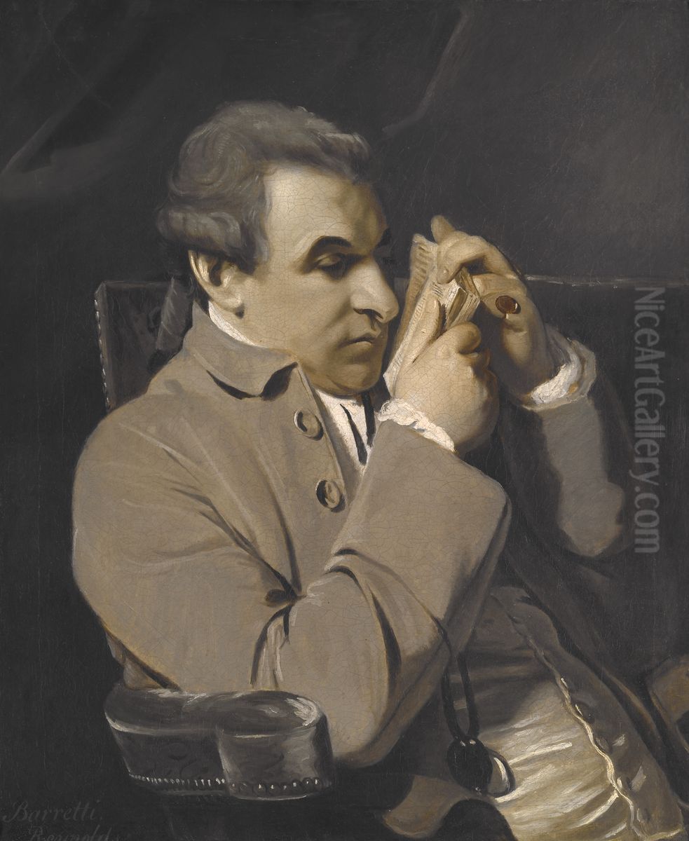 Joseph Baretti Oil Painting by Of Sir Joshua Reynolds