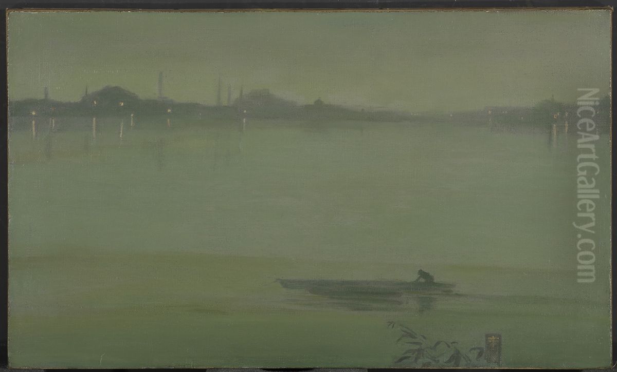 Thames Nocturne Oil Painting by James McNeill Whistler