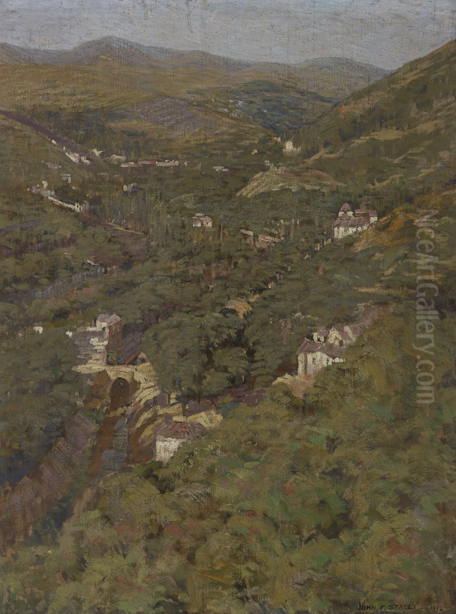 Valley of the Darro, Granada, Spain Oil Painting by John Franklin Stacey
