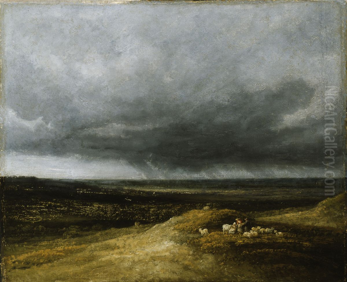 Approaching Storm Oil Painting by Georges Michel
