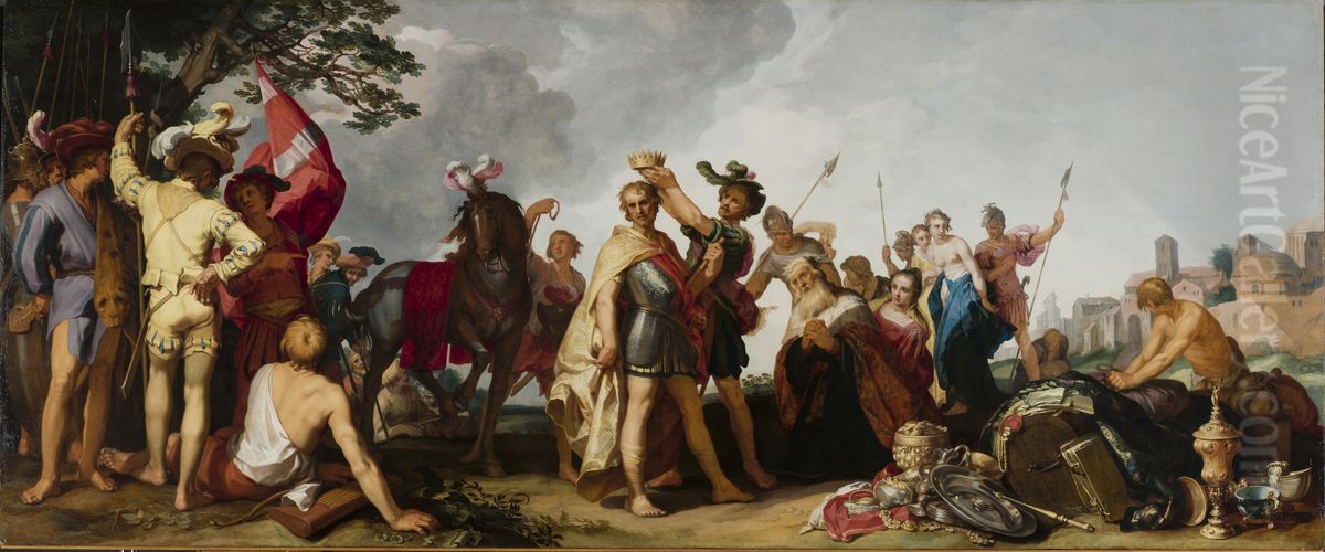Coronation Scene Oil Painting by Abraham Bloemaert