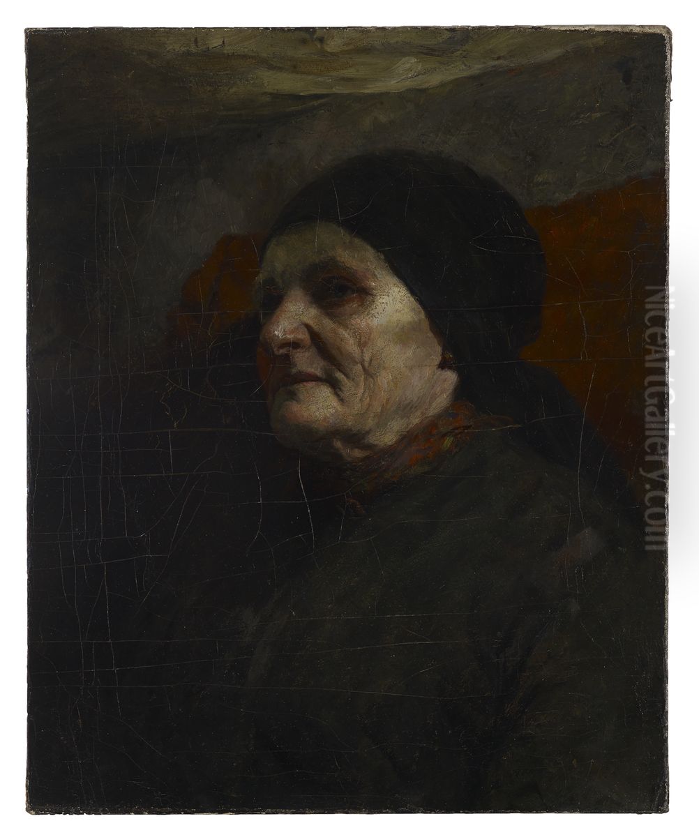 Study Head (Old Woman) Oil Painting by J. Ottis Adams