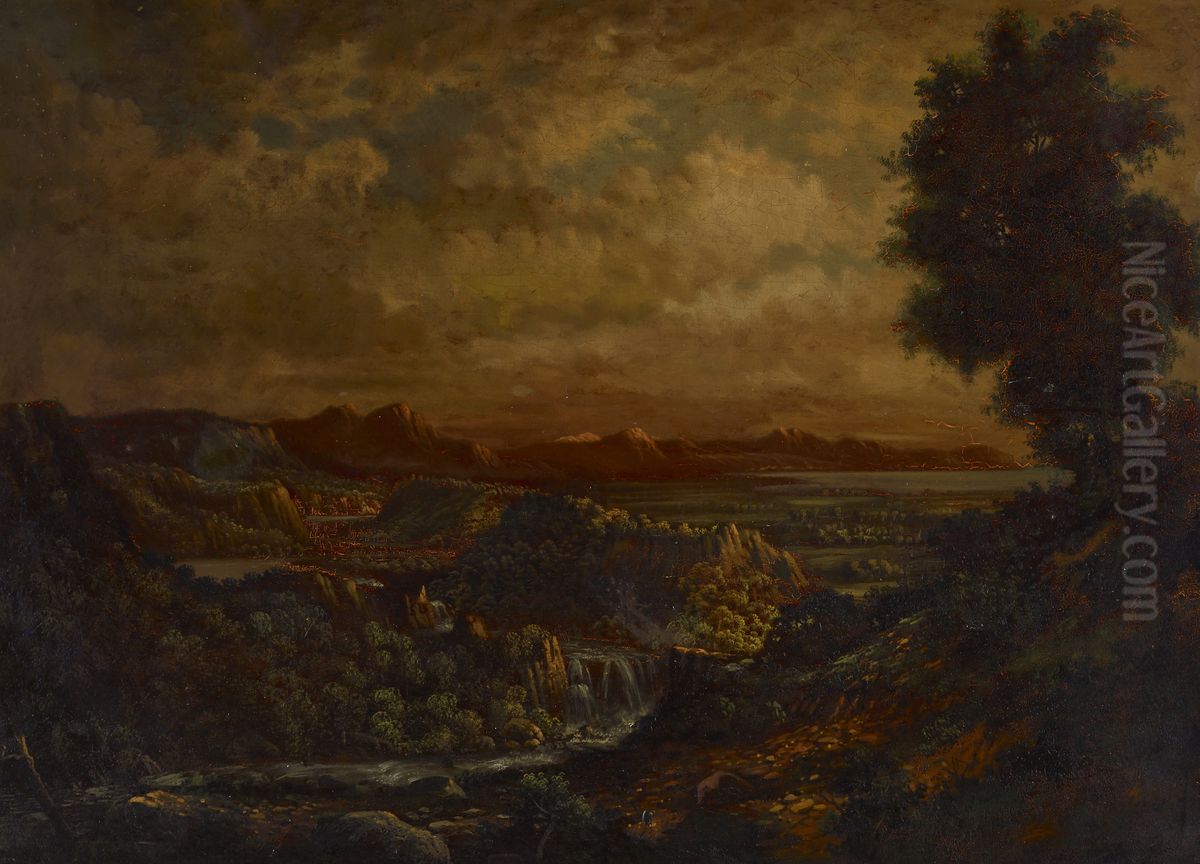 Italian Landscape Oil Painting by Abel Nichols