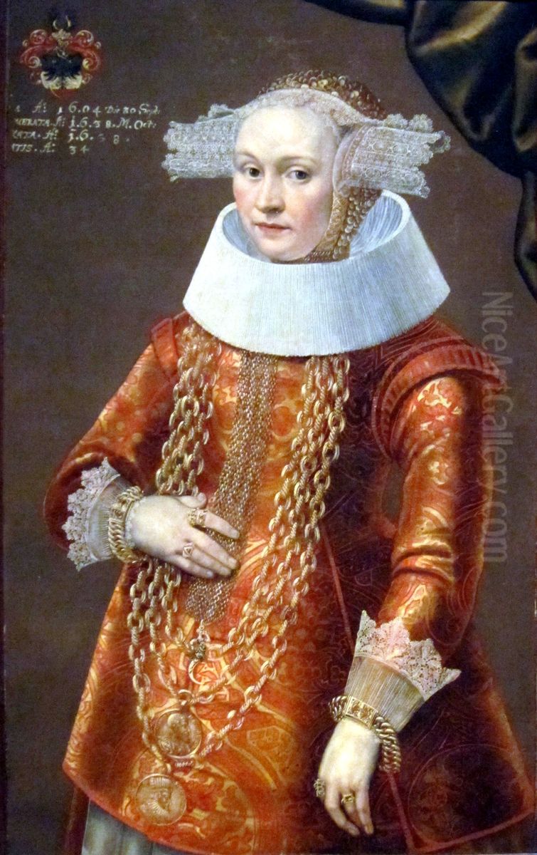 Portrait of a Daughter of Dieterich Bromsen Oil Painting by Michael Conrad Hirt