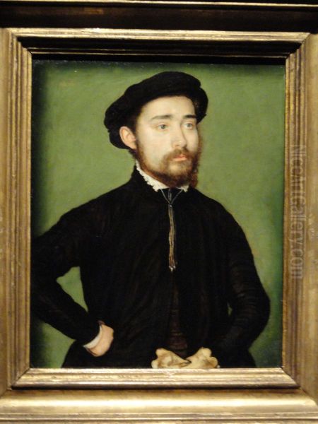 Portrait of a Man with a Glove Oil Painting by Corneille De Lyon