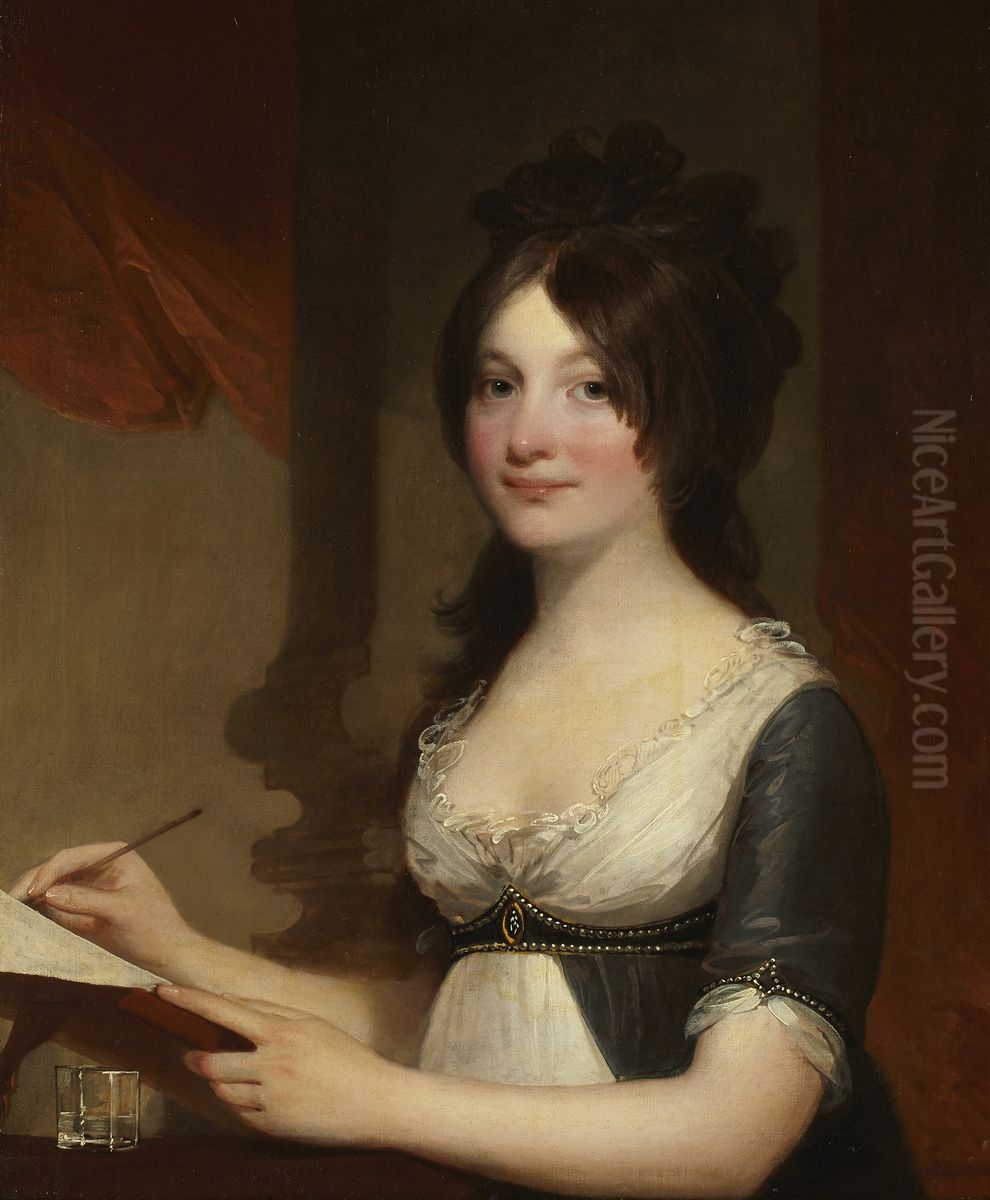 Portrait of a Young Woman Oil Painting by Gilbert Stuart