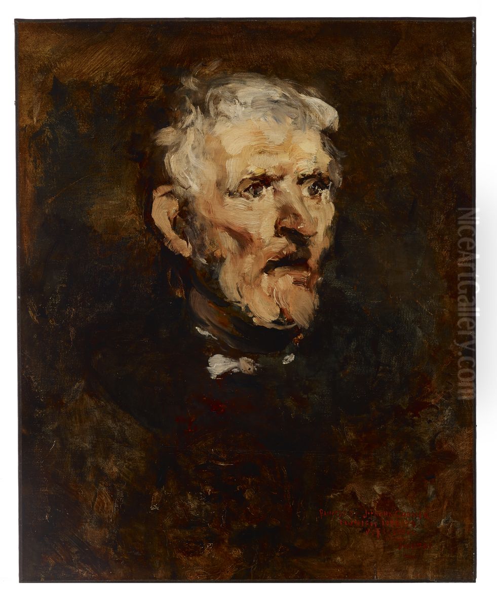 Study of an Old Man Oil Painting by Joseph Frank Currier
