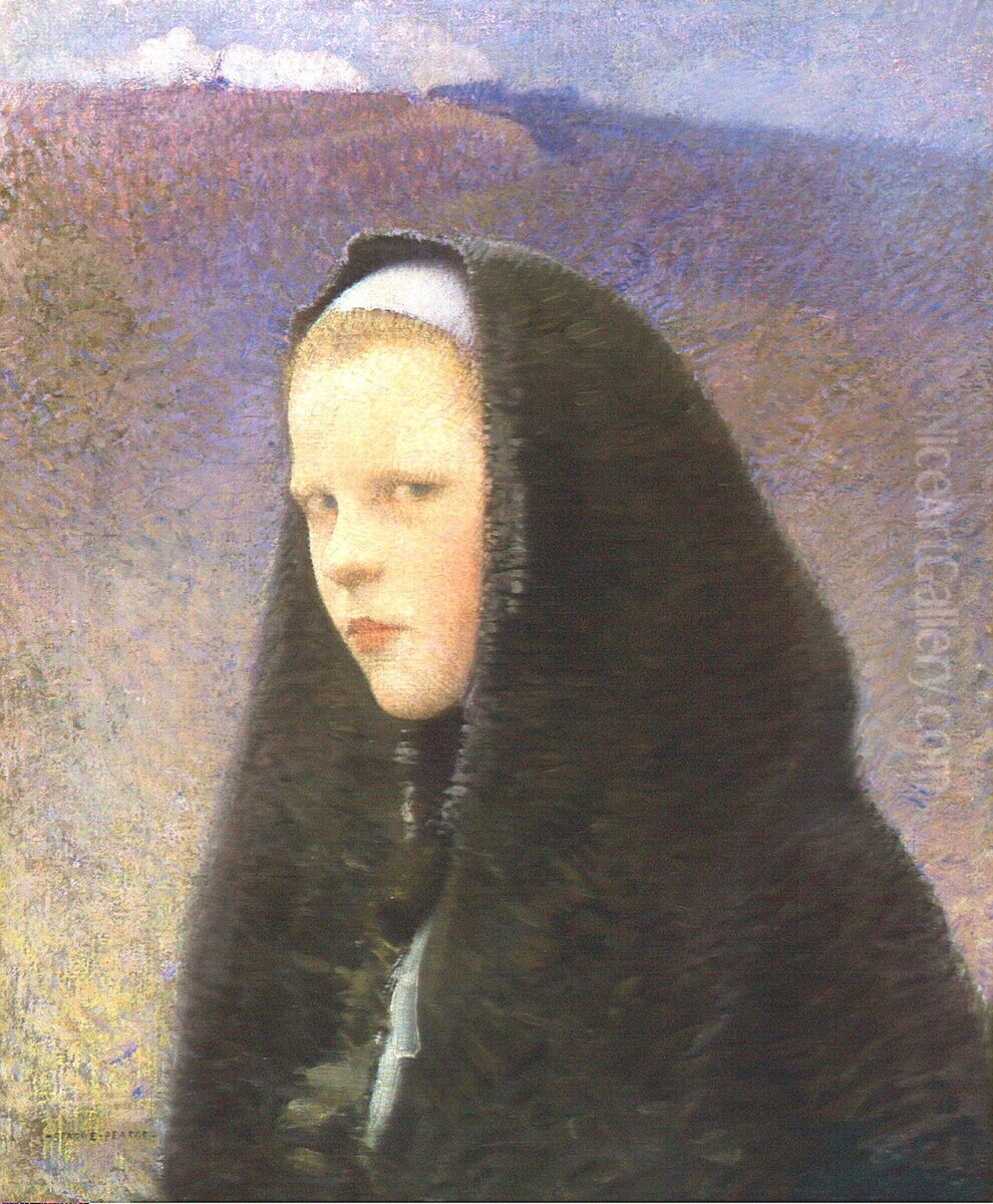 Young Brittany Girl Oil Painting by Charles Sprague Pearce