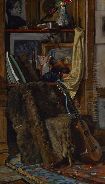The Bachelor Boudoir (Corner of the Studio) Oil Painting by Charles J. Fiscus