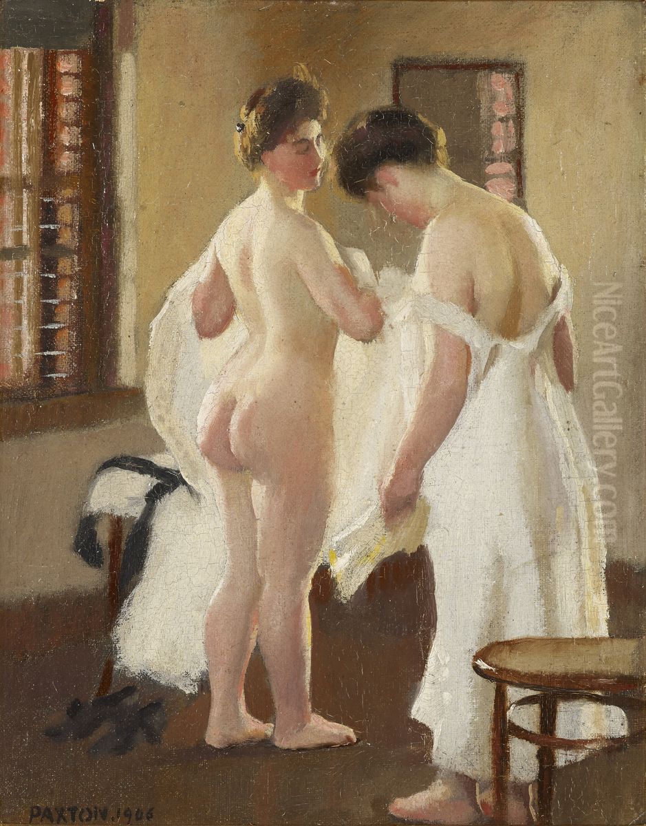 Women Dressing Oil Painting by William McGregor Paxton