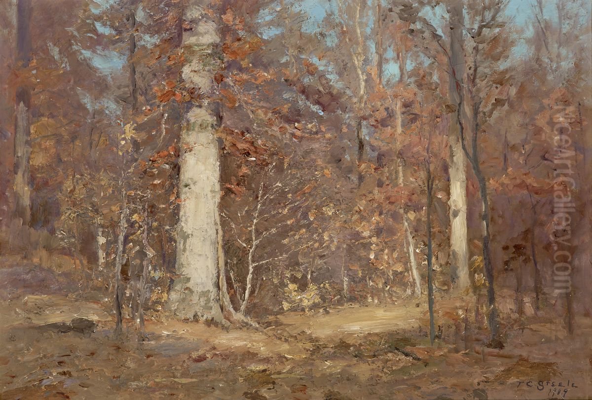 Landscape Oil Painting by Theodore Clement Steele Landscape Oil Painting by Theodore Clement Steele