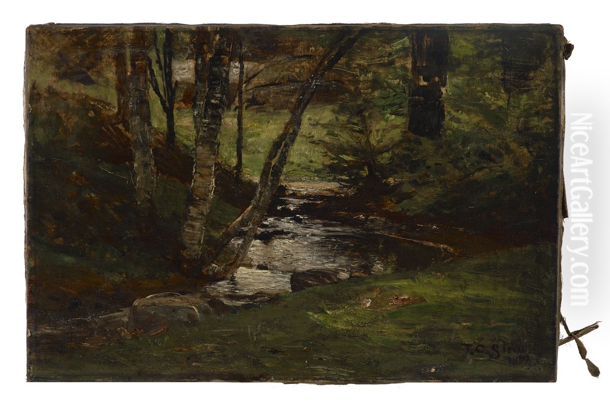 Landscape (Laura's Nook) Oil Painting by Theodore Clement Steele