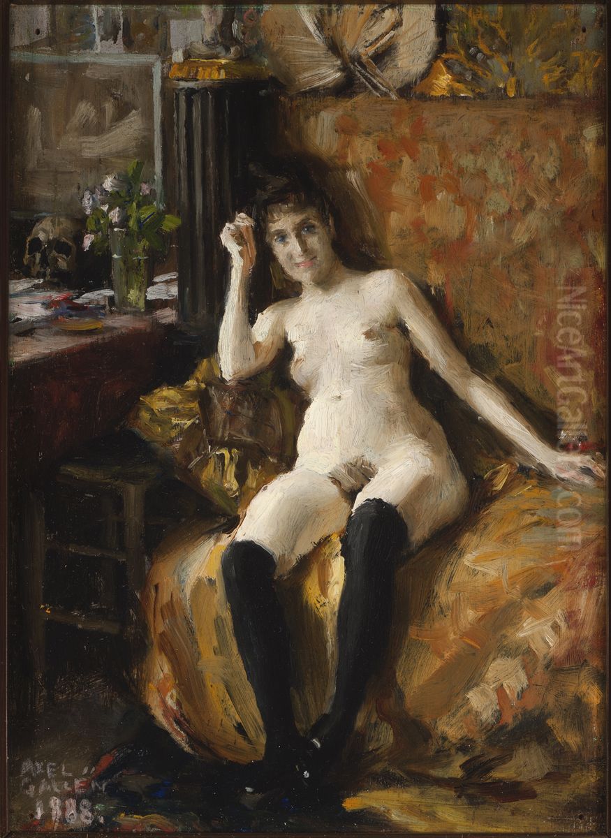 Demasquee, harjoitelma Oil Painting by Akseli Valdemar Gallen-Kallela