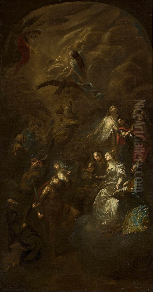 Fourteen Holy Helpers Oil Painting by Franz Anton Maulbertsch