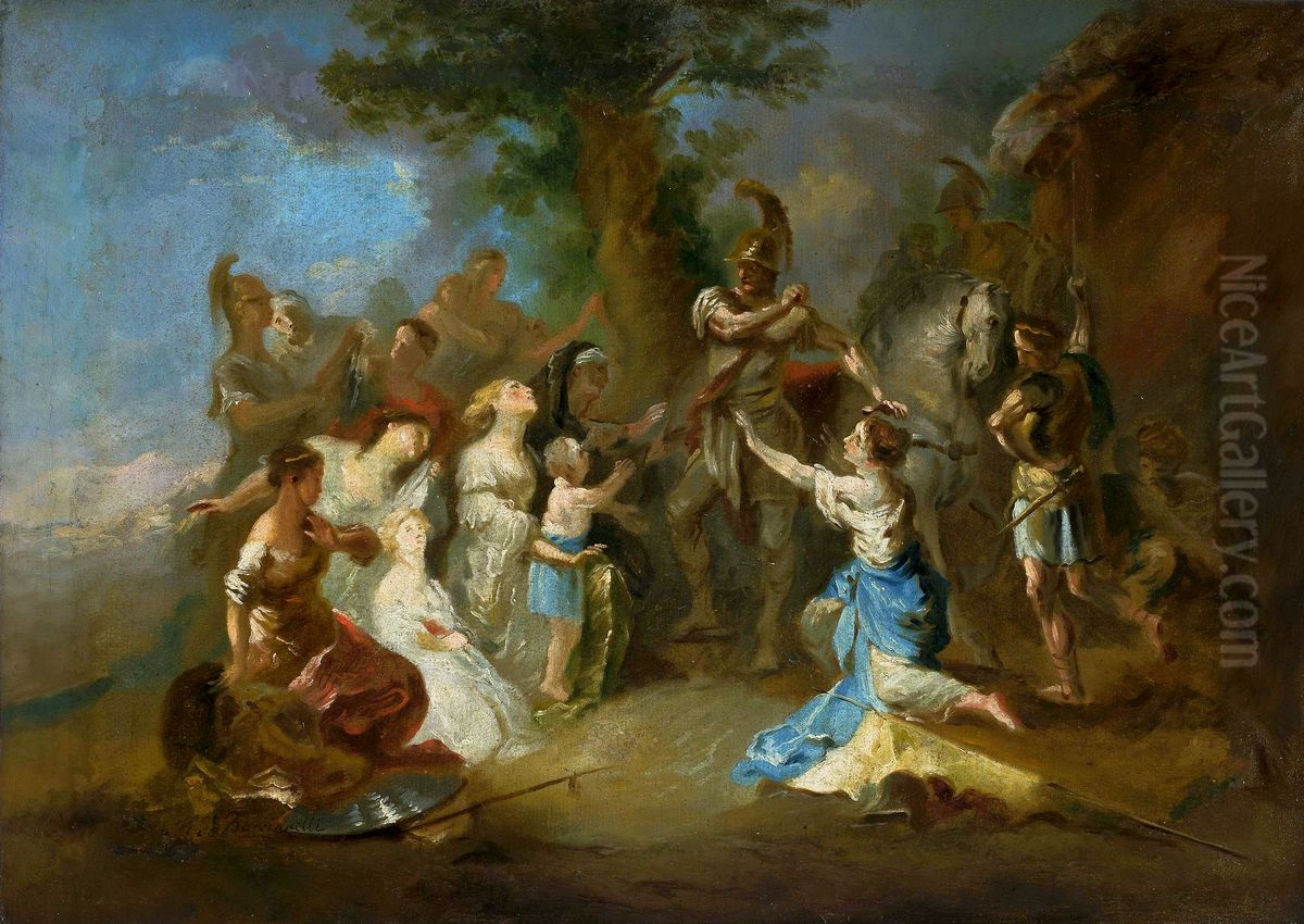 Coriolanus at the gates of Rome. Oil Painting by Franz Anton Maulbertsch
