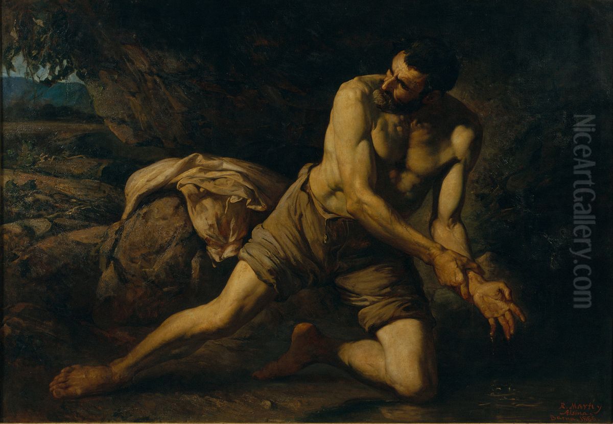 The Criminal Oil Painting by Ramon Marti Alsina