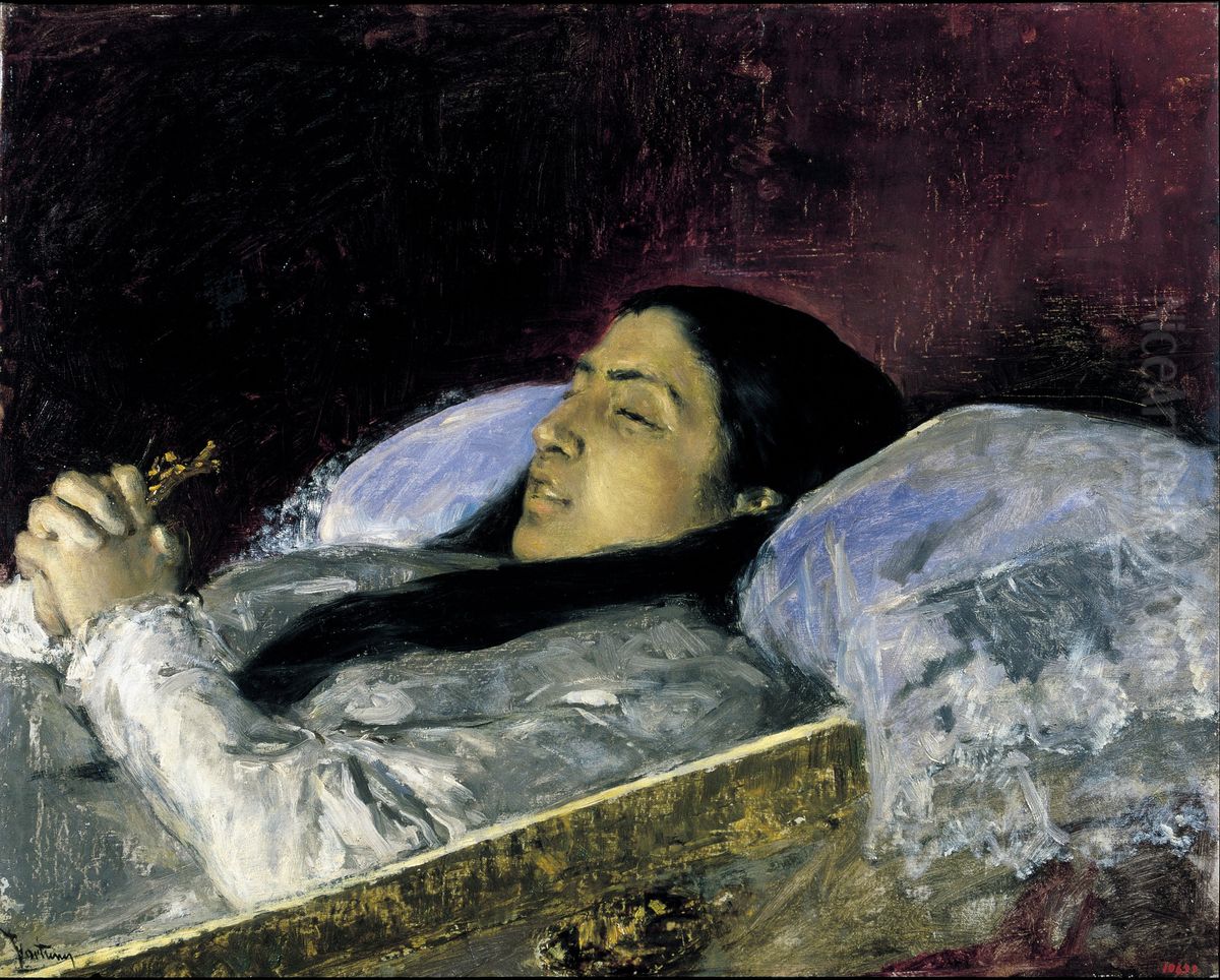 Miss Del Castillo on her Deathbed Oil Painting by Maria Fortuny Marsal
