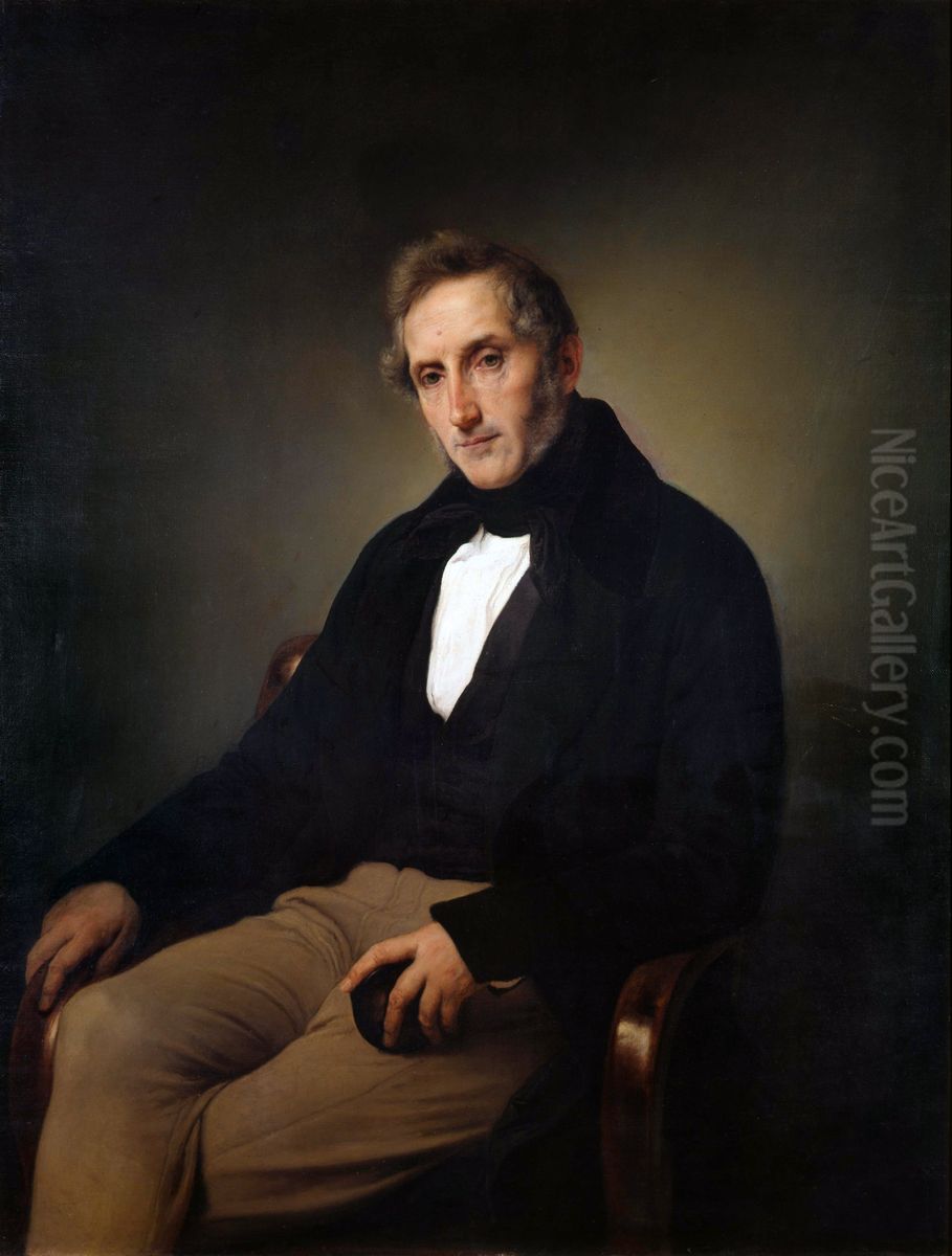 Portrait of Alessandro Manzoni Oil Painting by Francesco Hayez