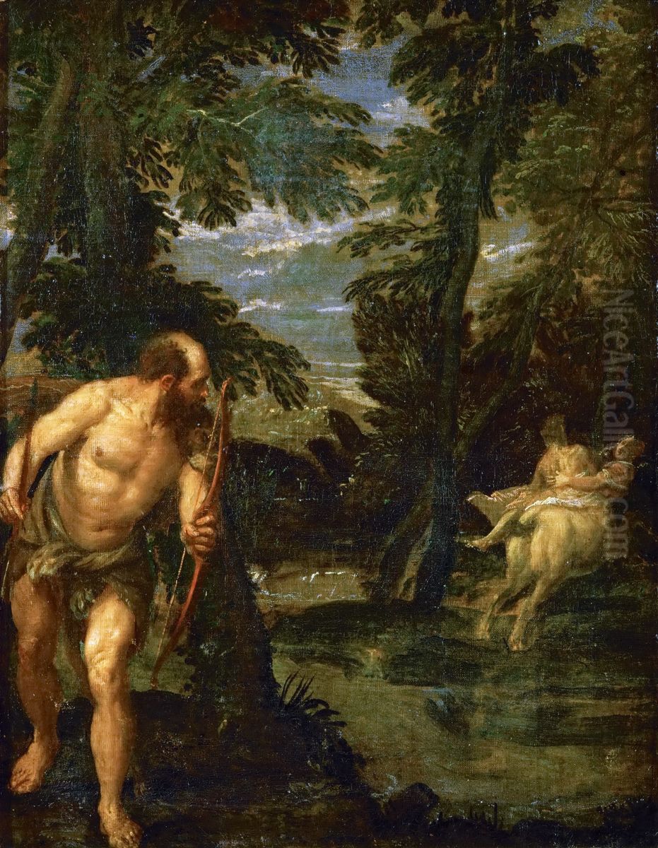 Herkules, Dejanira und der Kentaur Nessus Oil Painting by Paolo Veronese (Caliari)