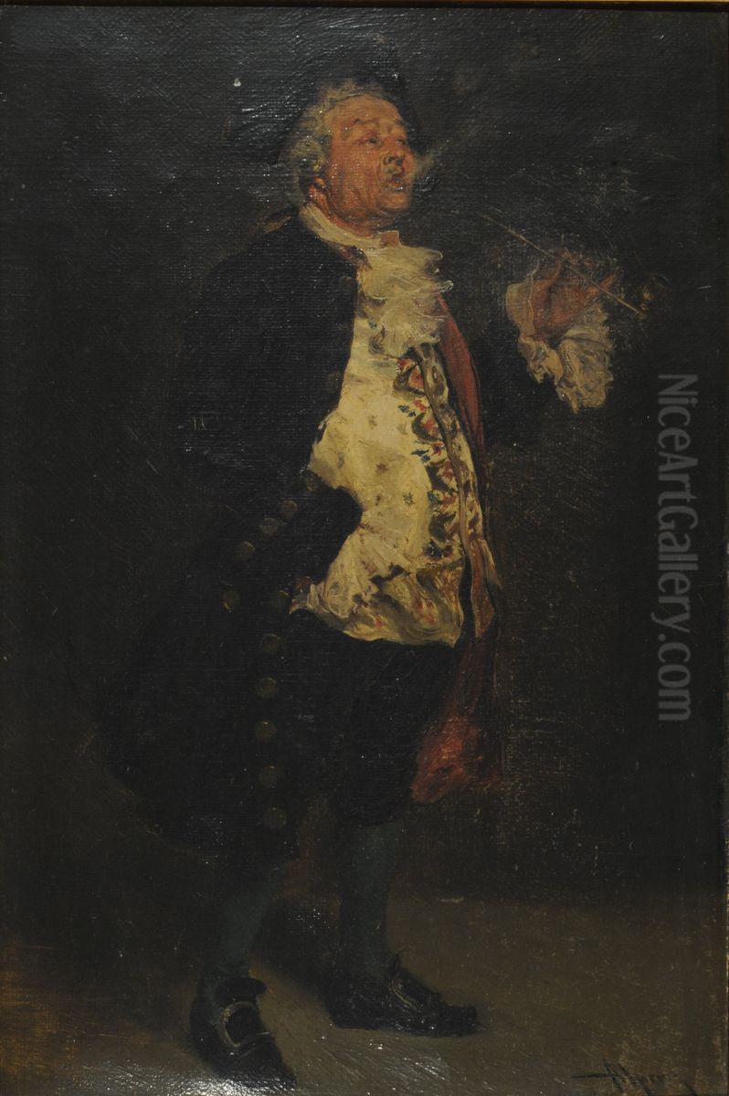 Smoker Oil Painting by Nicolas Alperiz
