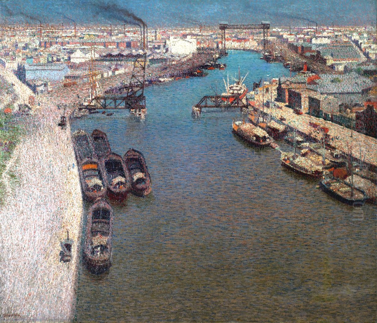 The creek Oil Painting by Pio Collivadino