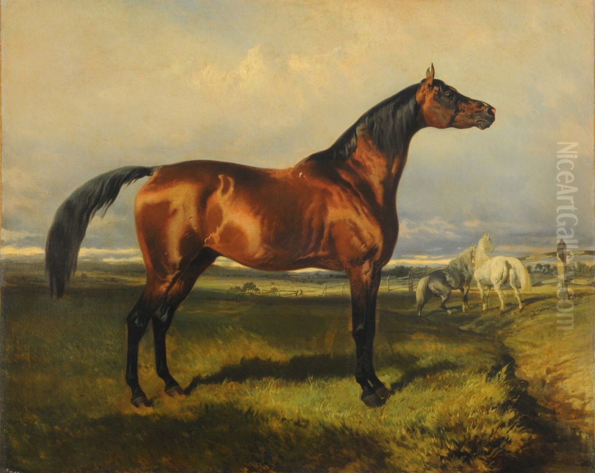 Horses in freedom Oil Painting by Alfred De Dreux