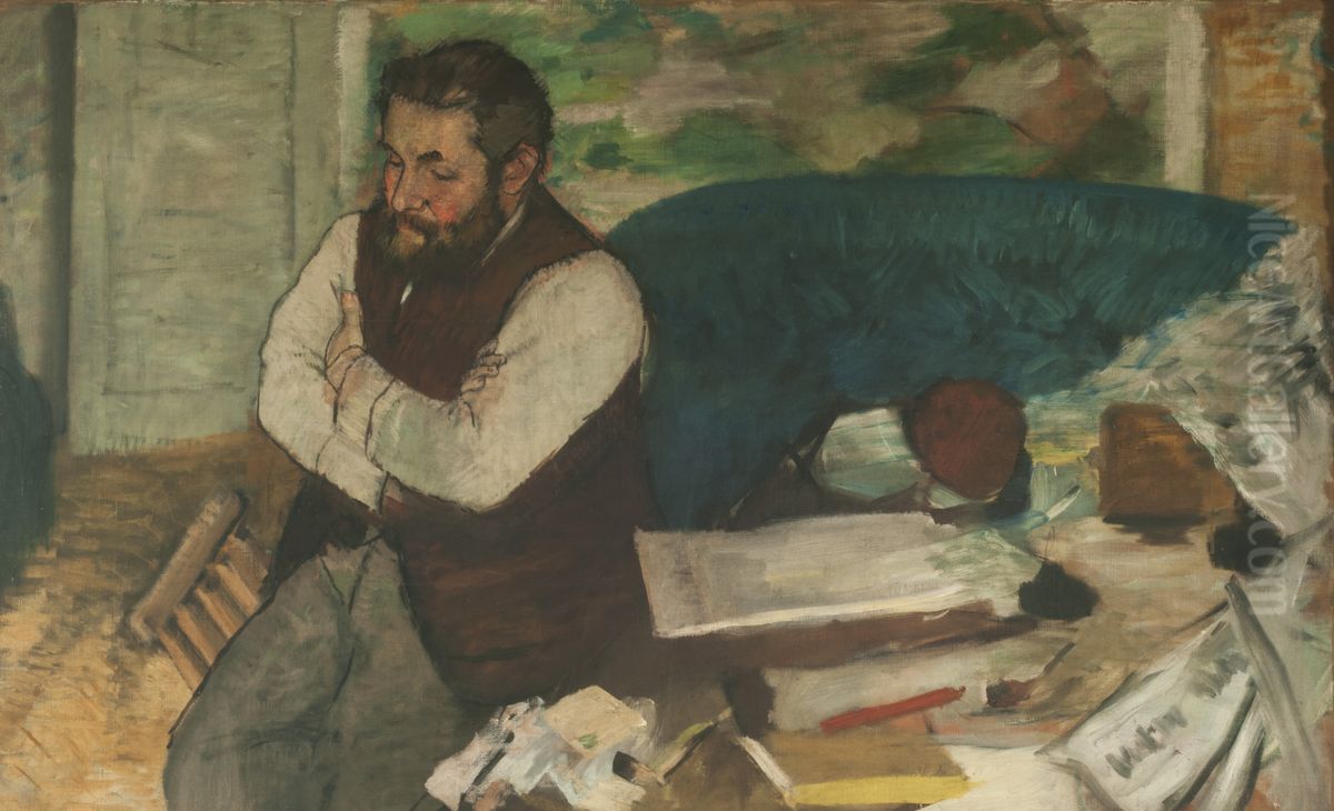 Portrait de Diego Martelli Oil Painting by Edgar Degas