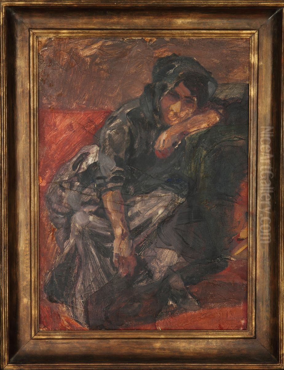 Estudio de mujer o Retorno al hogar Oil Painting by Fernando Fader