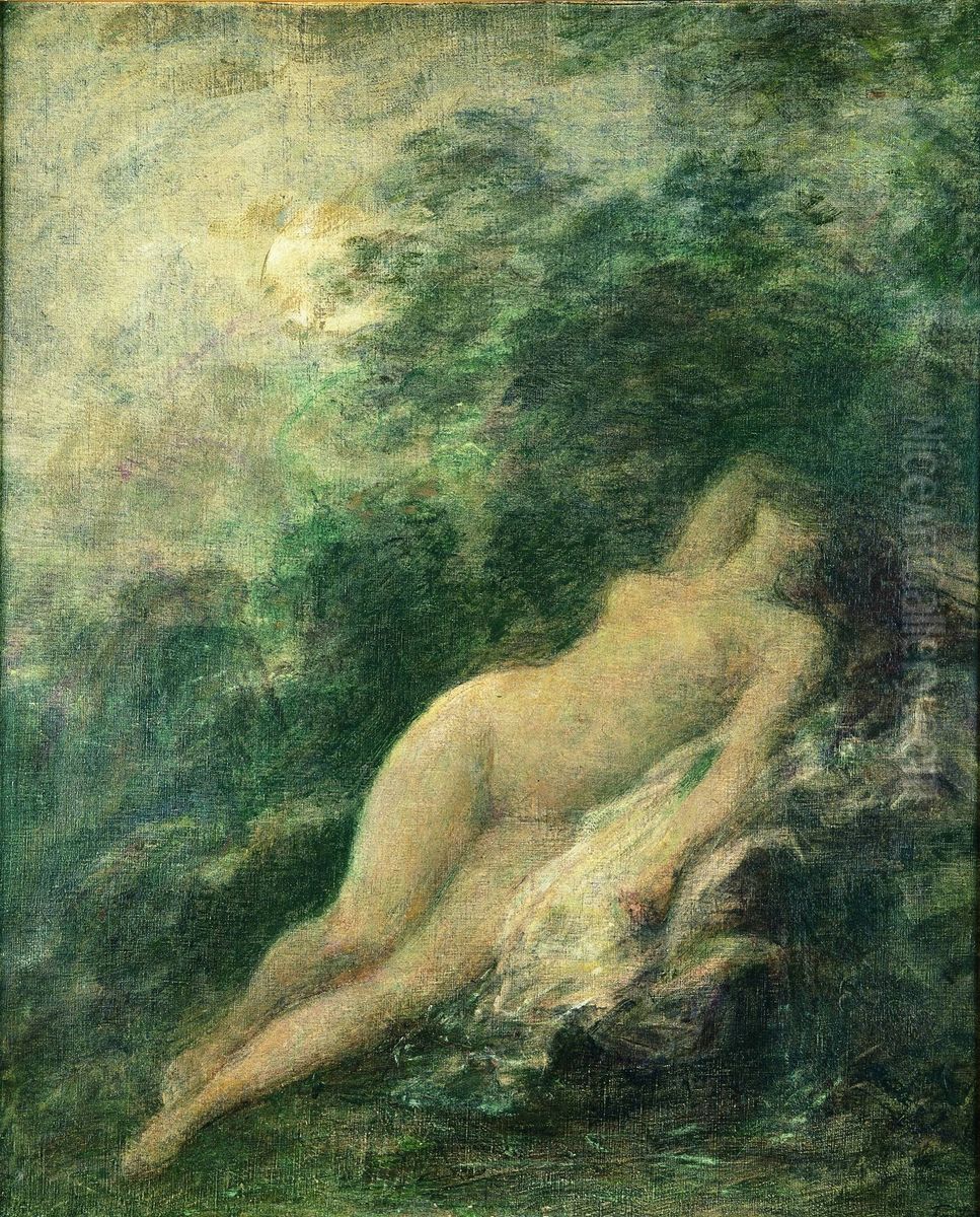 Sommeil de Diane (La nuit) (El sueno de Diana) Oil Painting by Henri Fantin-Latour