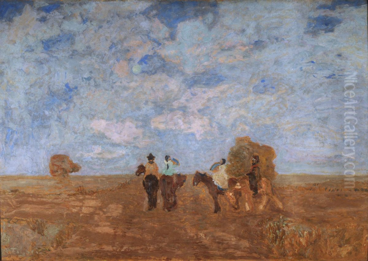 La pampa o regreso del baile Oil Painting by Pedro Figari