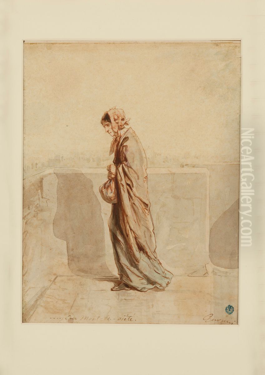 Au Mont de piete Oil Painting by Paul Gavarni