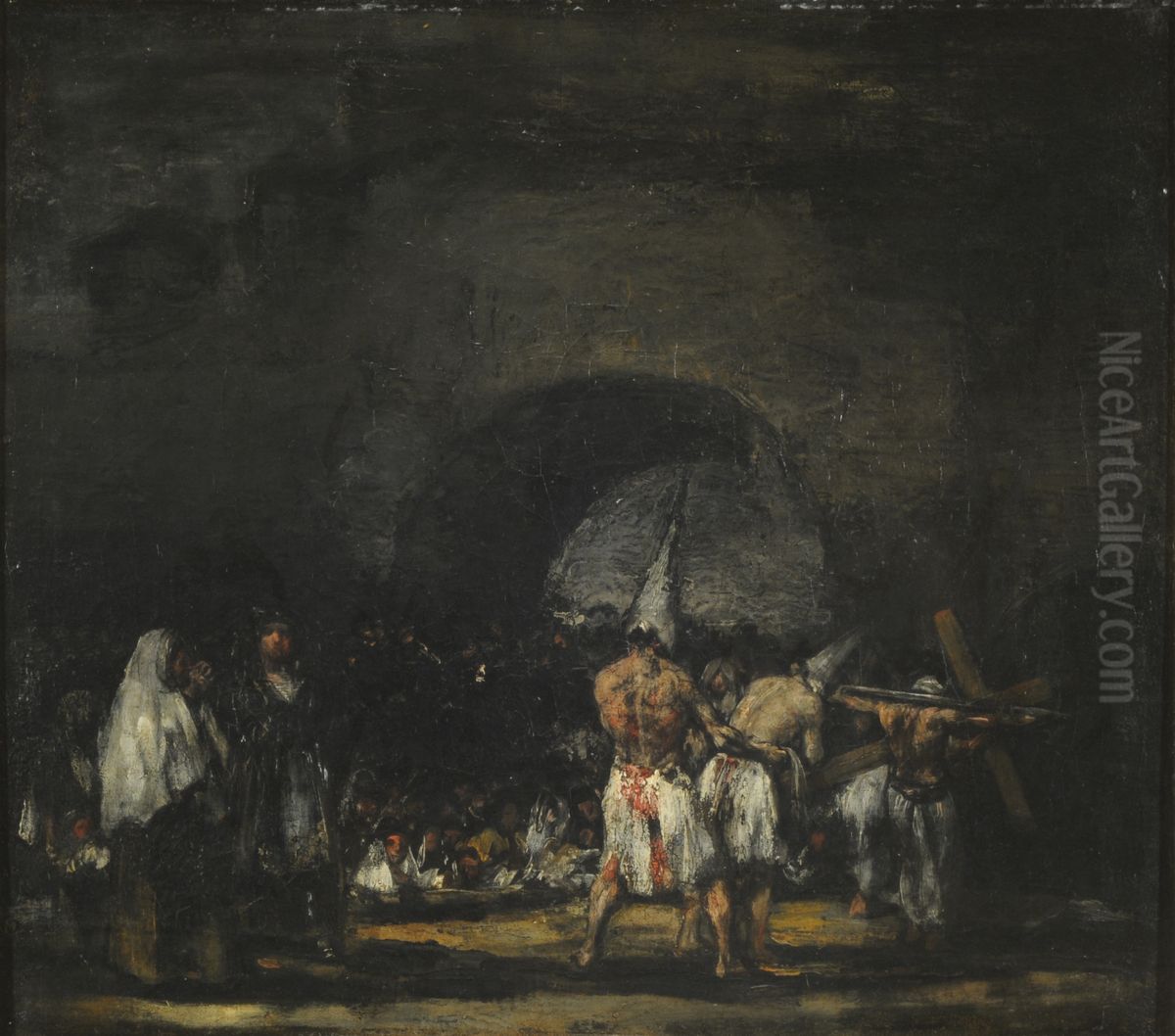Escena de disciplinantes Oil Painting by Francisco Goya Fuendetodos