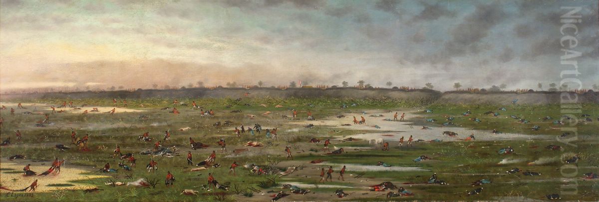 Despues de la Batalla de Curupayti Oil Painting by Luis Candido Lopez